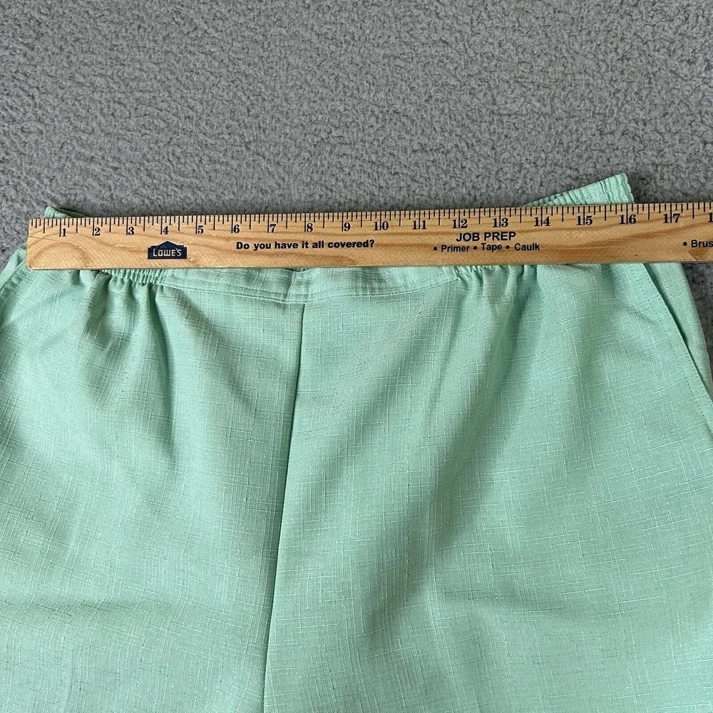 Alfred Dunner Pull On Pants Size 18 Green Comfort Elastic Waist‎ Slacks Pockets